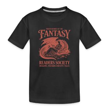 Phantastische Leser-Gesellschaft Drachen fantasy - Kinder Premium Bio T-Shirt - Schwarz - Vorne