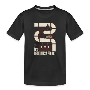 Cassé ? Projet | Réparation par upcycling - T-shirt bio Premium Enfant - noir - Devant