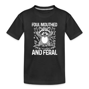 Trash Panda Raccoon - Kids' Premium Organic T-Shirt - black - Front