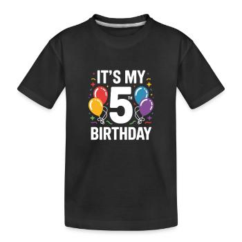 5e anniversaire - T-shirt bio Premium Enfant - noir - Devant
