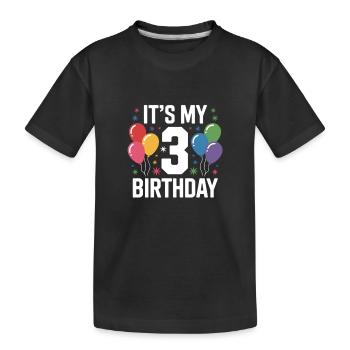 3rd birthday - Kids' Premium Organic T-Shirt - black - Front