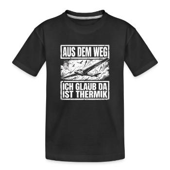 Ich Glaub Da ist Thermik Segelflieger - Kinder Premium Bio T-Shirt - Schwarz - Vorne