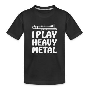 Trombone Heavy Metal Humor Musiker Musikschule - Kinder Premium Bio T-Shirt - Schwarz - Vorne