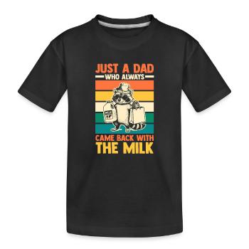 Papa raton laveur drôle revenu avec un panda déchet. - T-shirt bio Premium Enfant - noir - Devant