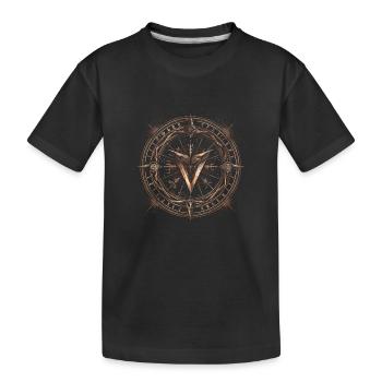 Kosmische Kompassrunen - Kinder Premium Bio T-Shirt - Schwarz - Vorne