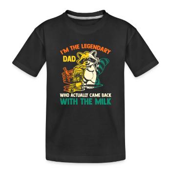 Papa raton laveur drôle revenu avec un panda déchet. - T-shirt bio Premium Enfant - noir - Devant