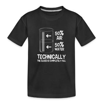 Techniquement, le verre est plein à 50/50 - T-shirt bio Premium Enfant - noir - Devant