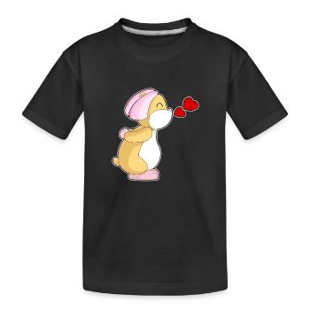 Hamster Braut Schleier Hochzeit - Kinder Premium Bio T-Shirt - Schwarz - Vorne