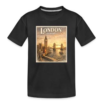 London Europe Vintage Sunset - Kids' Premium Organic T-Shirt - black - Front