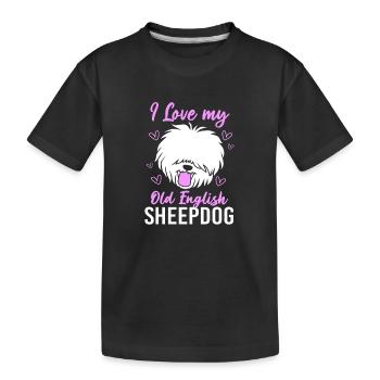 Englischer Schäferhund - Kinder Premium Bio T-Shirt - Schwarz - Vorne