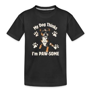 Le chien pense que je suis un peu louche - T-shirt bio Premium Enfant - noir - Devant