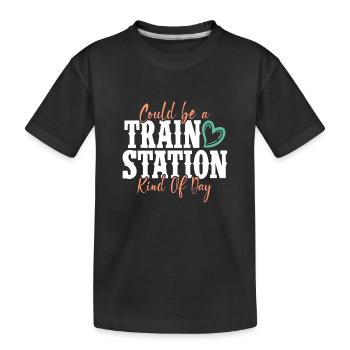 Genre de t-shirt de la gare - T-shirt bio Premium Enfant - noir - Devant