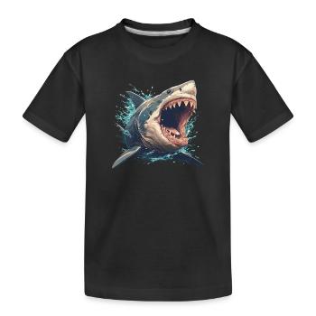 Grand requin blanc Grand requin blanc - T-shirt bio Premium Enfant - noir - Devant