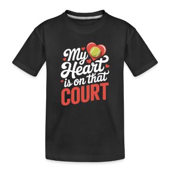 Tennis Sprüche Tennis Lustiges Tennis Geschenk - Kinder Premium Bio T-Shirt - Schwarz - Vorne