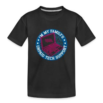 Family Tech Support Laptop - Kids' Premium Organic T-Shirt - black - Front