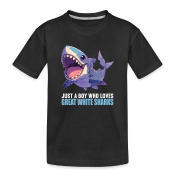Grand requin blanc Grand requin blanc - T-shirt bio Premium Enfant - noir - Devant