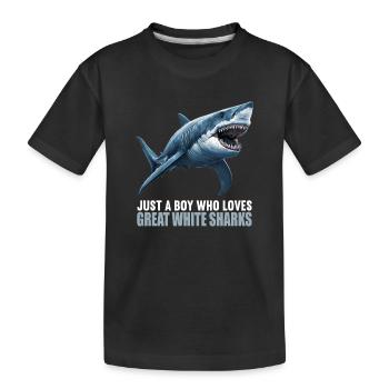 Grand requin blanc Grand requin blanc - T-shirt bio Premium Enfant - noir - Devant