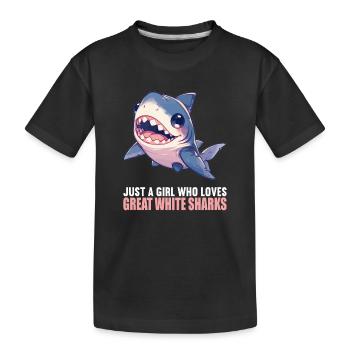 Grand requin blanc Grand requin blanc - T-shirt bio Premium Enfant - noir - Devant