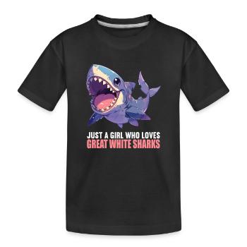 Grand requin blanc Grand requin blanc - T-shirt bio Premium Enfant - noir - Devant