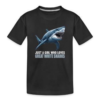 Grand requin blanc Grand requin blanc - T-shirt bio Premium Enfant - noir - Devant