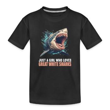 Grand requin blanc Grand requin blanc - T-shirt bio Premium Enfant - noir - Devant