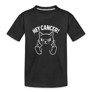 Hé Chat En Colère du Cancer - T-shirt bio Premium Enfant - noir - Devant