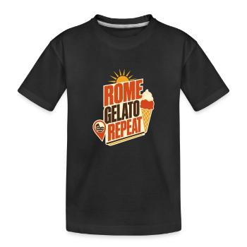 Rome Gifts, Rome Gelato Wiederholungsurlaub-Souvenir - Kinder Premium Bio T-Shirt - Schwarz - Vorne