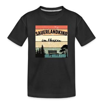 Sauerlandkind im Herzen - Kinder Premium Bio T-Shirt - Schwarz - Vorne
