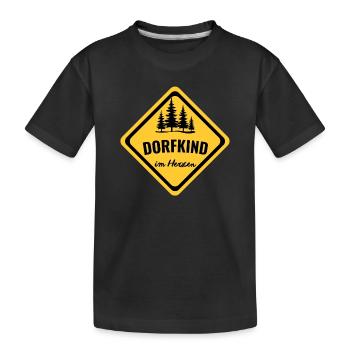 Dorfkind im Herzen – Heimat auf dem Land - Kinder Premium Bio T-Shirt - Schwarz - Vorne