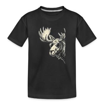 Mosses with Sunglasses Graphic - Kids' Premium Organic T-Shirt - black - Front