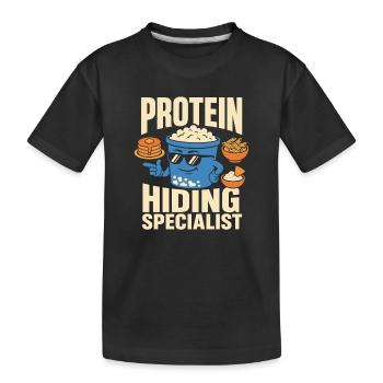 Cadeau de collation riche en protéines pour les amateurs de gastronomie - T-shirt bio Premium Enfant - noir - Devant