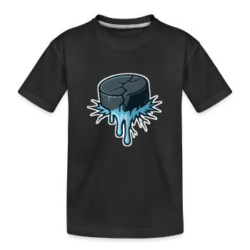 Graphique de rondelle de hockey perçante - T-shirt bio Premium Enfant - noir - Devant