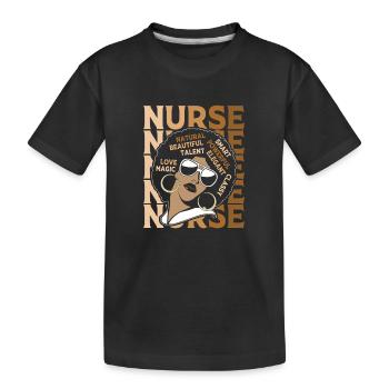 Notfall Krankenschwester Afro - Kinder Premium Bio T-Shirt - Schwarz - Vorne