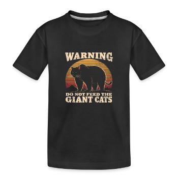Alaska Warnung Riesen Katzen Retro Bär - Kinder Premium Bio T-Shirt - Schwarz - Vorne
