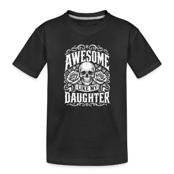 Totenkopf Rosen Gothic Tochterstatement - Kinder Premium Bio T-Shirt - Schwarz - Vorne