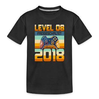 8. Geburtstag Junge Mädchen 2018 Gaming Gamer - Kinder Premium Bio T-Shirt - Schwarz - Vorne