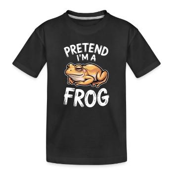 Frosch Sprüche Frösche Lustiges Frosch Geschenk - Kinder Premium Bio T-Shirt - Schwarz - Vorne
