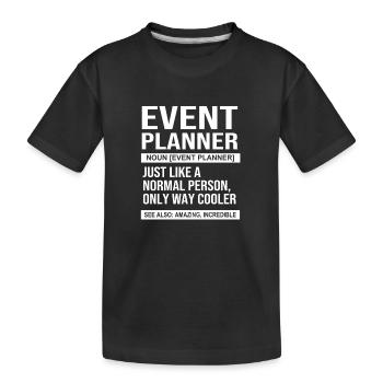 Event Planer - Kinder Premium Bio T-Shirt - Schwarz - Vorne