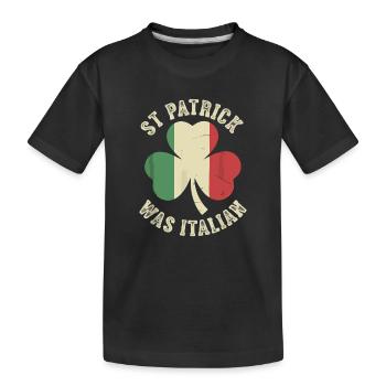 St Patrick Italien Kleeblatt - Kinder Premium Bio T-Shirt - Schwarz - Vorne