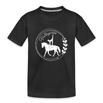 Voltigieren Nadel – Sport Outfit für Voltigierer - Kinder Premium Bio T-Shirt - Schwarz - Vorne