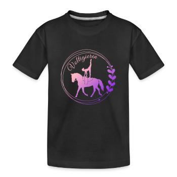 Voltigieren Nadel – Sport Outfit für Voltigierer - Kinder Premium Bio T-Shirt - Schwarz - Vorne