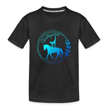 Voltigieren Nadel – Sport Outfit für Voltigierer - Kinder Premium Bio T-Shirt - Schwarz - Vorne
