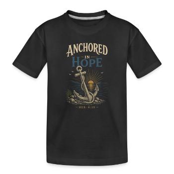 Verankerte Hoffnung - Kinder Premium Bio T-Shirt - Schwarz - Vorne