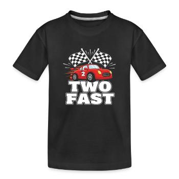 Two Fast 2nd Birthday - Kids' Premium Organic T-Shirt - black - Front