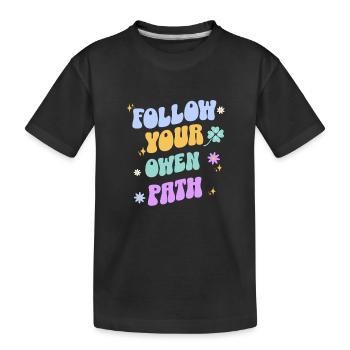 Suivez votre chemin – Typographie rétro pastel - T-shirt bio Premium Enfant - noir - Devant