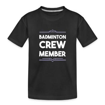 Badminton Crew - Kinder Premium Bio T-Shirt - Schwarz - Vorne