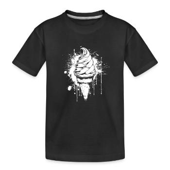 Eistüte Farbklecks - Kinder Premium Bio T-Shirt - Schwarz - Vorne