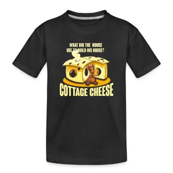 Qu’est-ce que la souris a utilisé pour construire sa maison ? - T-shirt bio Premium Enfant - noir - Devant