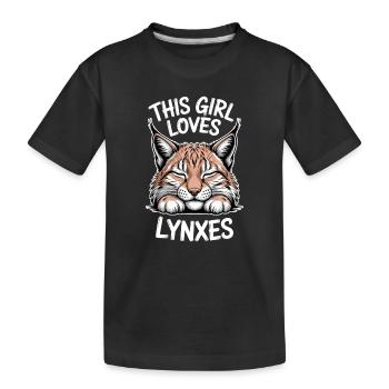 Lynx Dictions Lynx Fille Drôle de Lynx Cadeau de Lynx - T-shirt bio Premium Enfant - noir - Devant