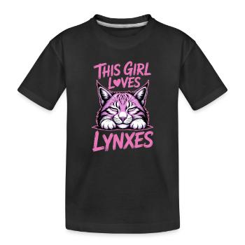 Lynx Dictions Lynx Fille Drôle de Lynx Cadeau de Lynx - T-shirt bio Premium Enfant - noir - Devant